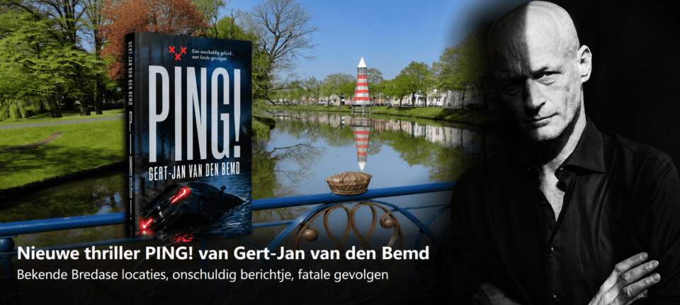 Boekcover van thriller PING! met schrijver Gert-Jan van den Bemd uit Breda