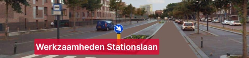 Werkzaamheden aan de Stationslaan in Breda vanaf augustus 2026 met nieuwe 30 km-zone en extra groen in het Stationskwartier