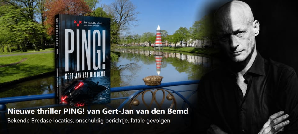 Boekcover van thriller PING! met schrijver Gert-Jan van den Bemd uit Breda